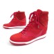 NEUF BASKET LOUIS VUITTON MONTANTES CUIR ET DAIM ROUGE 