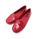NEUF CHAUSSURES LOUIS VUITTON 34.5 35 MOCASSINS CUIR VERNI ROUGE RED SHOES 450€