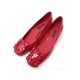 NEUF CHAUSSURES LOUIS VUITTON 35.5 BALLERINES A TALONS EN CUIR VERNI ROUGE 590€