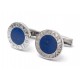 NEUF BOUTONS DE MANCHETTES BULGARI BVLGARI LAPIS LAZULI & ARGENT CUFFLINKS 530€