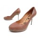 NEUF CHAUSSURES LANVIN ESCARPINS STILETTO PUMP 38 CUIR MARRON + BOITE SHOES 495€