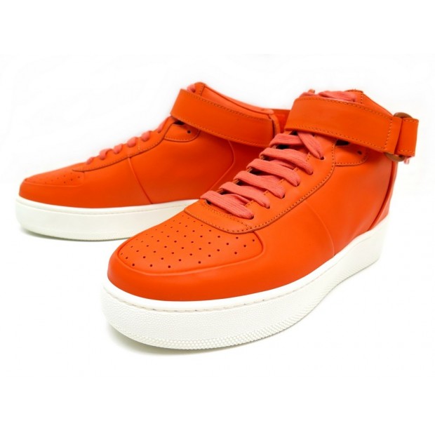 NEUF CHAUSSURES CELINE 38 SNEAKERS 20BQ 314603CSNC BASKETS CUIR ORANGE 690 