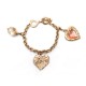 VINTAGE BRACELET YVES SAINT LAURENT EN METAL DORE & STRASS 