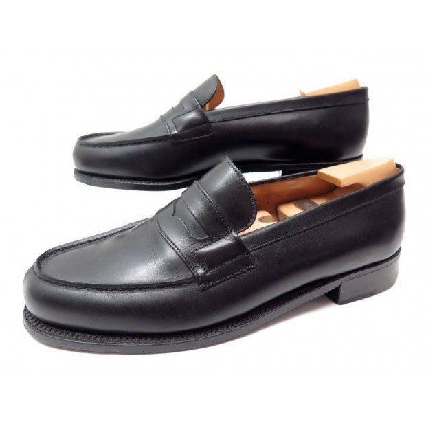 CHAUSSURES JM WESTON MOCASSINS 180 5C 39 FIN EN CUIR NOIR EMBAUCHOIRS SHOES 675€