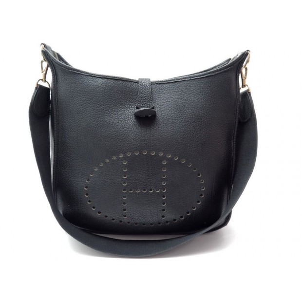 SAC A MAIN HERMES EVELYNE I GM EN CUIR CLEMENCE NOIR BANDOULIERE HAND BAG 2510€