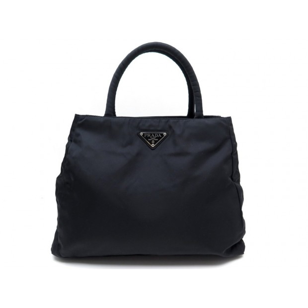 SAC A MAIN PRADA EN NYLON NOIR CABAS CLASSIQUE CANVAS TOTE HAND BAG PURSE 1050€