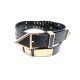 CEINTURE YVES SAINT LAURENT 328587 T 90 EN CUIR NOIR BIJOUX DORES BELT 295€