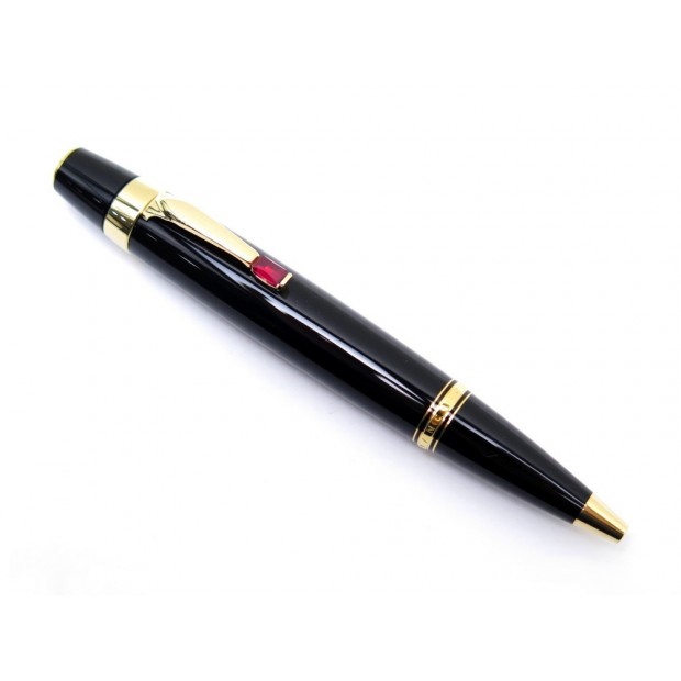 STYLO BILLE MONTBLANC BOHEME RESINE NOIR + ETUI CUIR 