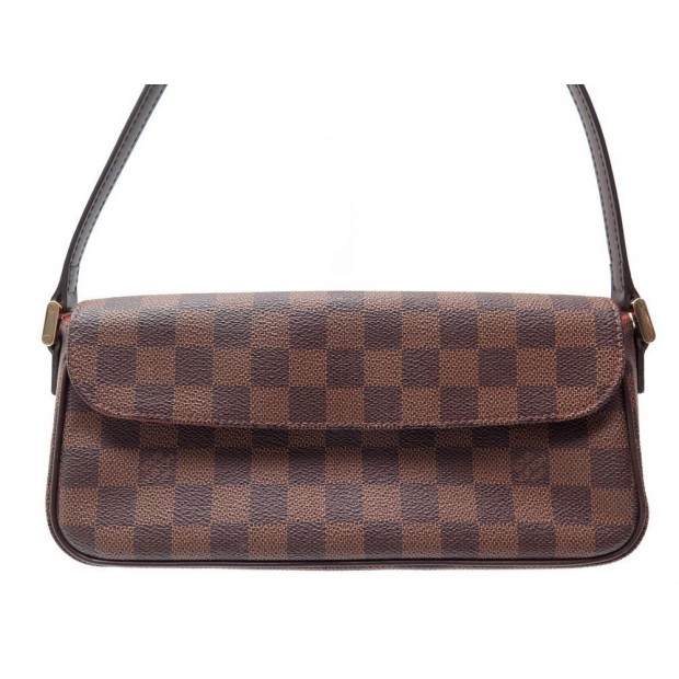 NEUF SAC A MAIN LOUIS VUITTON RECOLETA 26 CM TOILE DAMIER EBENE BAG PURSE 570€