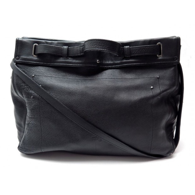 SAC A MAIN JEROME DREYFUSS CARLOS EN CUIR NOIR BLACK LEATHER PURSE DUSTBAG 870€