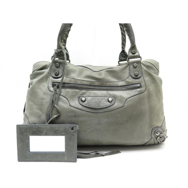 SAC A MAIN BALENCIAGA 128522 EN CUIR GRIS GRAY LEATHER HAND BAG PURSE 1450€