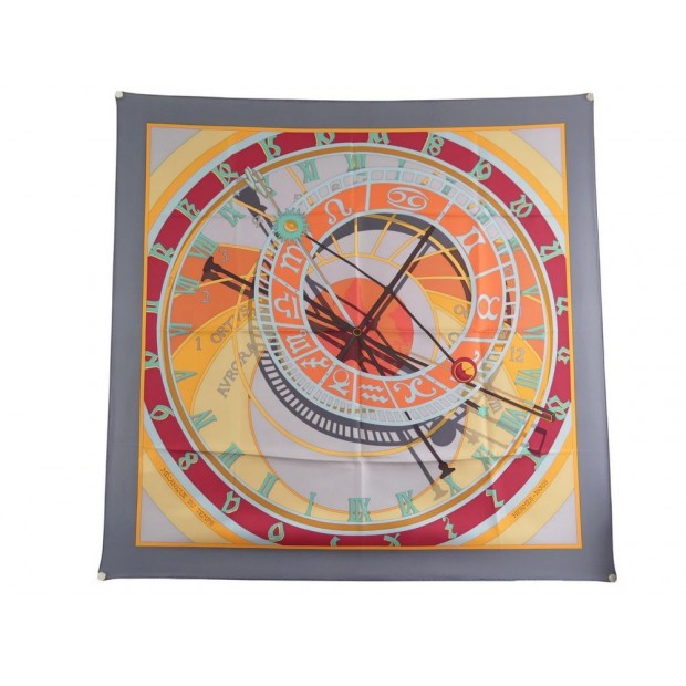 NEUF FOULARD HERMES MECANIQUE DU TEMPS DUBIGEON CARRE EN SOIE SILK SCARF 360€