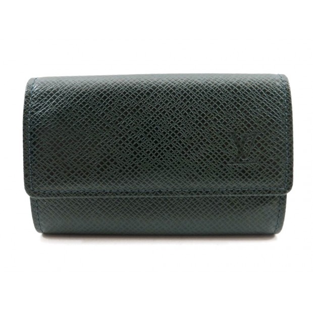 NEUF PORTE CLE LOUIS VUITTON MULTICLES 6 CUIR TAIGA VERT LEATHER KEY RING 210€