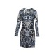 NEUF ROBE ALEXANDER MCQUEEN UP59201300014 IMPRIMEE XS 36 S FR BLEU DRESS 1795€