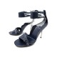 NEUF CHAUSSURES FENDI SANDALES 37 CUIR BLEU STRASS BOITE LEATHER SANDALS 490€