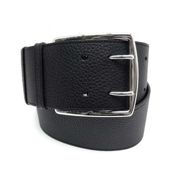 NEUF CEINTURE HERMES ETRIVIERE DOUBLE LARGE T 90 CUIR CLEMENCE NOIR BELT 850€