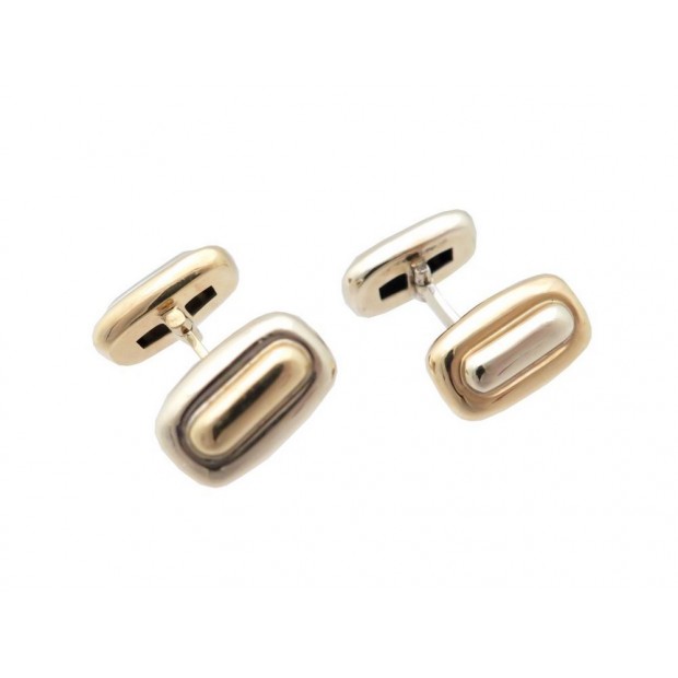 BOUTONS DE MANCHETTE HERMES GRAIN DE CAFE EN OR JAUNE 18K 16.4GR CUFFLINKS 2100€