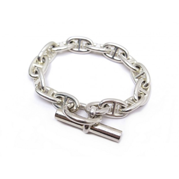 BRACELET HERMES CHAINE D'ANCRE MM 14 MAILLONS 17 CM ARGENT 925 54GR MEDIUM 925€