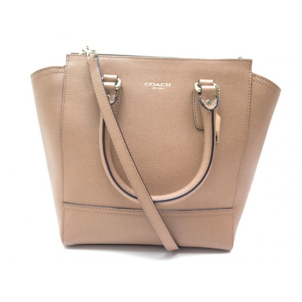 SAC A MAIN COACH CUIR 30 CM BANDOULIERE EN CUIR MARRON HAND BAG PURSE 475€