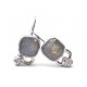 NEUF BOUCLES D'OREILLES POIRAY DORMEUSES DIAMANTS PIERRE DE LUNE OR 10 GR 1300€