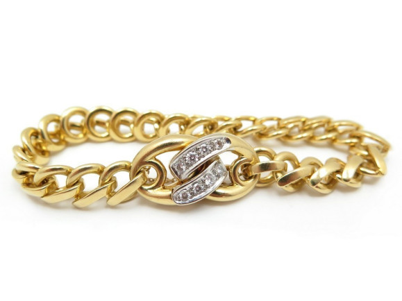 bracelet pomellato 19cm or jaune 18k 62.1gr diamants