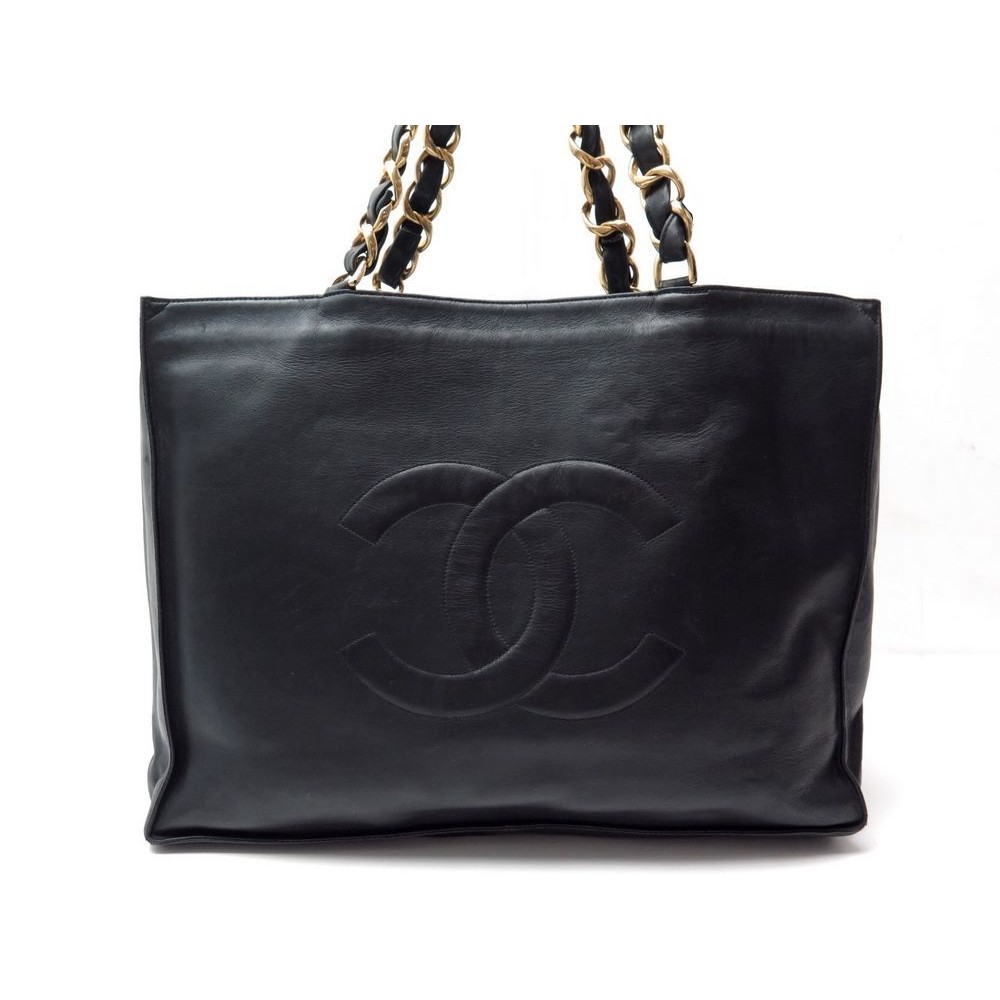 Sac Cabas Chanel Toile Noir et Blanc