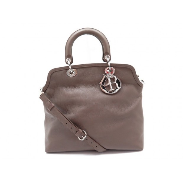 NEUF SAC A MAIN CHRISTIAN DIOR GRANVILLE BANDOULIERE CUIR TAUPE BAG PURSE 3350€