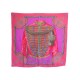 FOULARD HERMES BRANDEBOURGS CATHY LATHAM CARRE EN SOIE ROSE PINK SILK SCARF 360€