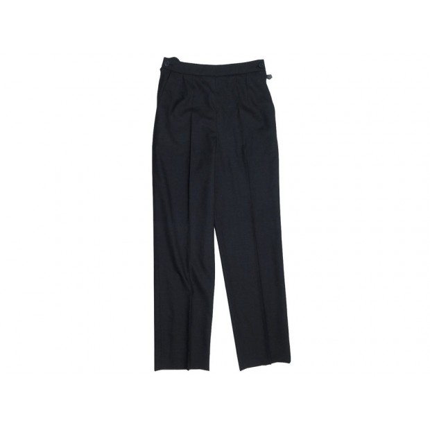 NEUF PANTALON HERMES TAILLE 36 S EN LAINE NOIRE BLACK WOOL TROUSERS PANTS 1400€