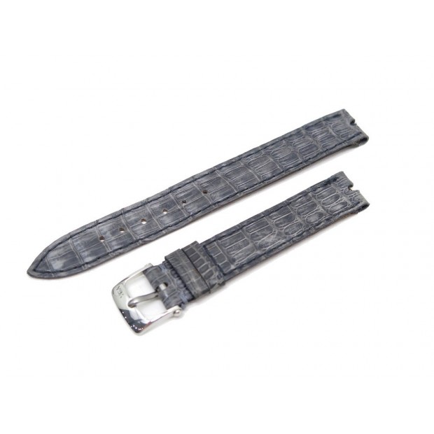 NEUF BRACELET DE MONTRE VAN CLEEF & ARPELS LA COLLECTION EN CUIR CROCODILE GRIS