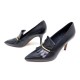 CHAUSSURES CELINE ESCARPINS A FRANGES 38 EN CUIR NOIR HIGH HEELS SHOES 560€