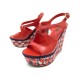 NEUF CHAUSSURES LOUIS VUITTON POSTCARD 37.5 SANDALES TALONS COMPENSES CUIR 680€