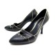 CHAUSSURES LOUIS VUITTON LOCK 37 ESCARPINS EN CUIR NOIR BLACK PUMP SHOES 600€