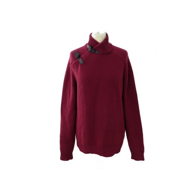 NEUF PULL HERMES EN MAILLE COL SANGLES T 36 S EN CACHEMIRE LAINE BORDEAUX 1400€