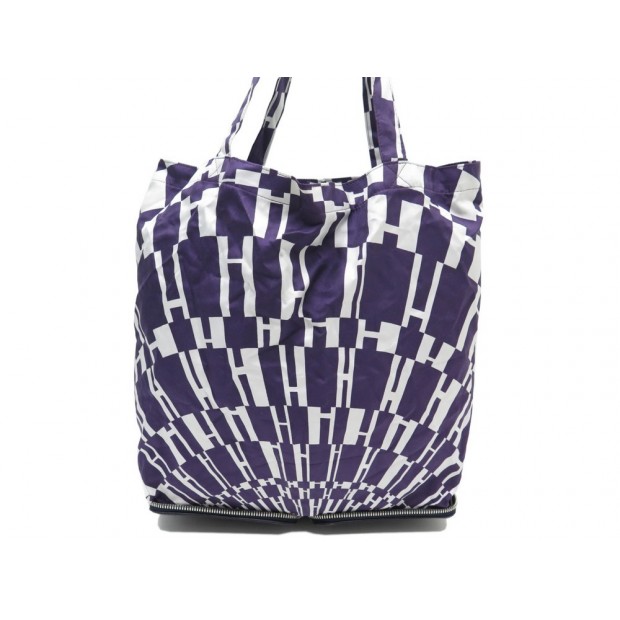 SAC A MAIN HERMES SILKY POP H CABAS EN TOILE VIOLETTE TOTE HAND BAG CANVAS 750€