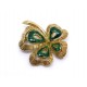 BROCHE MELLERIO EN CUIR JAUNE & EMAIL VERT 