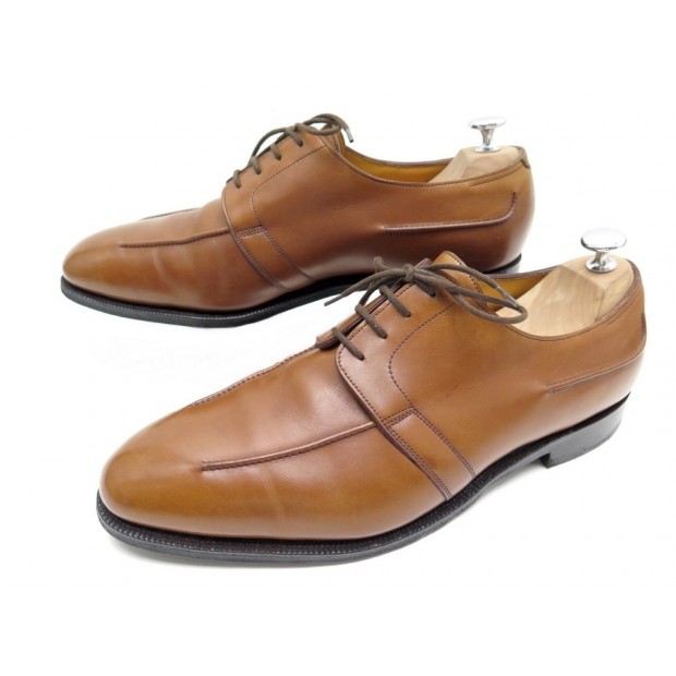 CHAUSSURES JOHN LOBB DERBY MILAN 10EE 44 EN CUIR MARRON GOLD SHOES 1370€