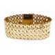 BRACELET LARGE EN MAILLE CHEMIN DE FER 18 CM EN OR JAUNE 18K 36 GR YELLOW GOLD