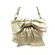 SAC A MAIN YVES SAINT LAURENT BOW 151216 NOEUD CUIR DORE GOLD LEATHER PURSE 800€