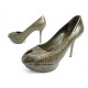 NEUF CHAUSSURES SERGIO ROSSI ESCARPINS 39.5 EN CUIR PYTHON VERT COURT SHOES 550€