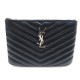 NEUF POCHETTE SAC A MAIN SAINT LAURENT 483472 EN CUIR MATELASSE NOIR CLUTCH 395€