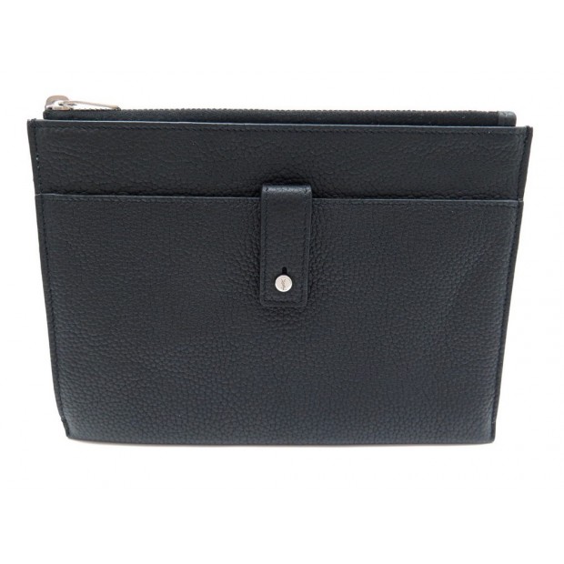 NEUF POCHETTE SAINT LAURENT SAC DE JOUR 505125 EN CUIR GRAINE NOIR CLUTCH 495€