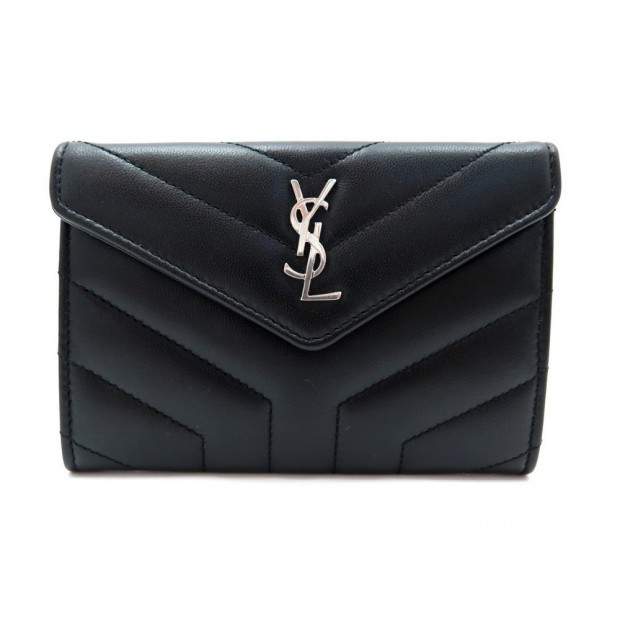 NEUF PETIT PORTEFEUILLE SAINT LAURENT ENVELOPPE LOULOU 504668 CUIR WALLET 295€