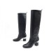  CHAUSSURES BOTTES CHANEL CUIR NOIR 