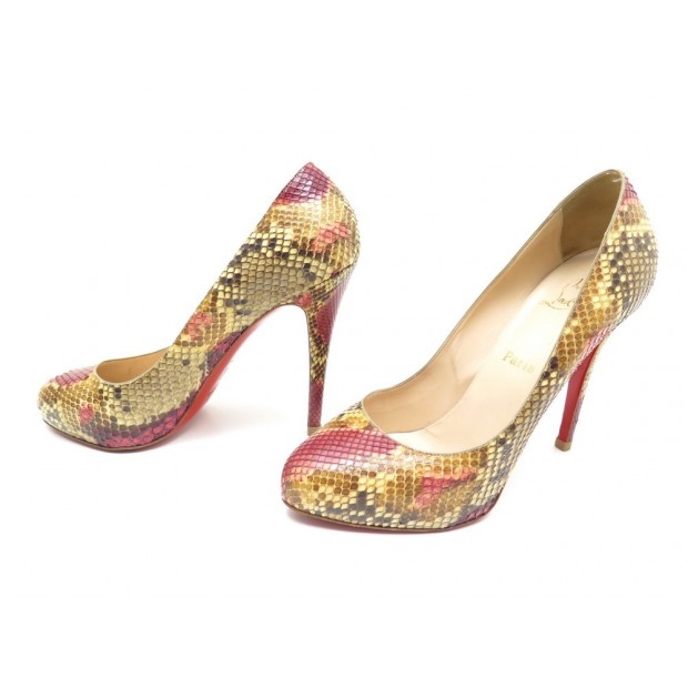 CHAUSSURES CHRISTIAN LOUBOUTIN ESCARPINS 40 EN CUIR PYTHON MULTICOLORE 1020€