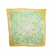 NEUF FOULARD HERMES LA PRAIRIE EN MOUSSELINE DE SOIE JAUNE CARRE 90 CM SCARF