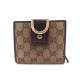 PORTEFEUILLE GUCCI MONOGRAMMEE GG 154255 TOILE & CUIR MARRON BOITE WALLET 340€