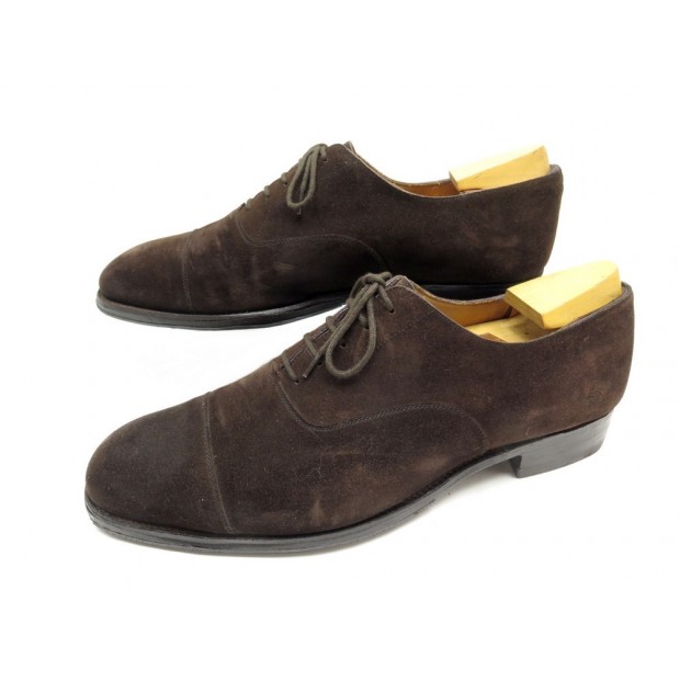 CHAUSSURES JM WESTON 300 RICHELIEU BOUT DROIT 8.5E 42.5 DAIM MARRON SHOES 685€