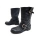 CHAUSSURES BOTTINES JIMMY CHOO YOUTH 39 EN CUIR NOIR A BOUCLES BOOTS SHOES 725€