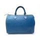 SAC A MAIN LOUIS VUITTON SPEEDY 30 EN CUIR EPI BLEU LEATHER HAND BAG PURSE 1410€